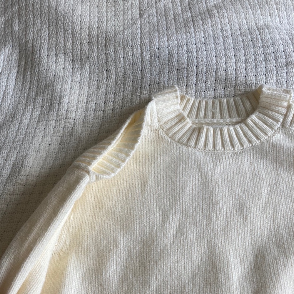 Anthropologie open shoulder white sweater, NWT - Picture 5 of 14